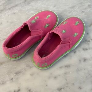 Ralph Lauren Pink and Green Sneakers Vibrant Slip-On Design